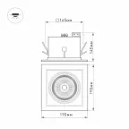 Светильник CL-KARDAN-S190x190-25W Warm3000 (WH-BK, 30 deg) | 024985 | Arlight