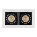 Светильник CL-KARDAN-S180x102-2x9W Warm (WH-BK, 38 deg) | 024130 | Arlight
