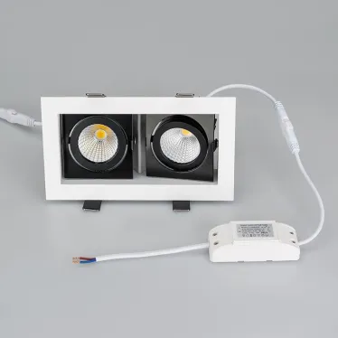 Светильник CL-KARDAN-S180x102-2x9W Warm (WH-BK, 38 deg) | 024130 | Arlight