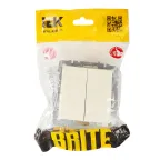 BRITE Выключатель двухклавишный проходной 10А ВС10-2-6-БрКр бежевый