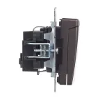 BRITE Розетка с заземлением с защитными шторками и крышкой 16А IP20 РСбш10-3-БрТБ темная бронза