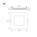 Светильник DL-142x142M-13W Warm White | 020130 | Arlight