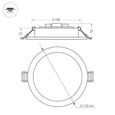 Светильник светодиодный DL-BL145-12W 3000K Warm White IP40 | 021438 | Arlight