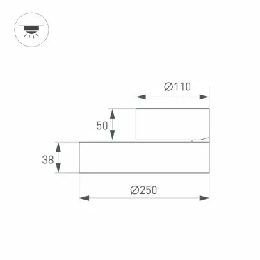 Светильник SP-RONDO-FLAP-R250-30W Day4000 (BK, 110 deg) | 028171 | Arlight