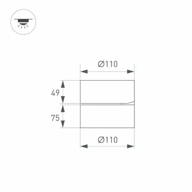 Светильник SP-RONDO-FLAP-R110-25W Warm3000 (BK, 110 deg) | 026482 | Arlight