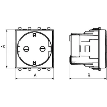Avanti Розетка модульная 2P+E с з/ш Закаленная сталь 2 модуля