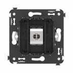 Avanti Компьютерная розетка RJ-45 без шторки в стену, кат.6А одинарная экранированная, Черный матовый