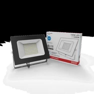 Прожектор светодиодный LED Elementary 100W 6600lm IP65 6500К черный ПРОМО 1/10 | 613100100P | Gauss
