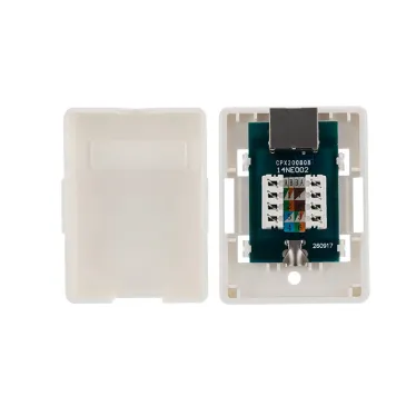 Розетка компьютерная внешняя 1-порт RJ-45 8P8C FTP экранированная кат6