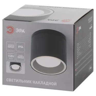 Светильник настенно-потолочный спот WL40 GR GX53, серый, IP54 | Б0054416 | ЭРА