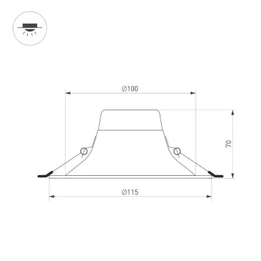 Светильник MS-BLIZZARD-BUILT-R115-10W Warm3000 (BK, 100 deg, 230V) ( IP20 Металл, 3 года) | 036609 | Arlight