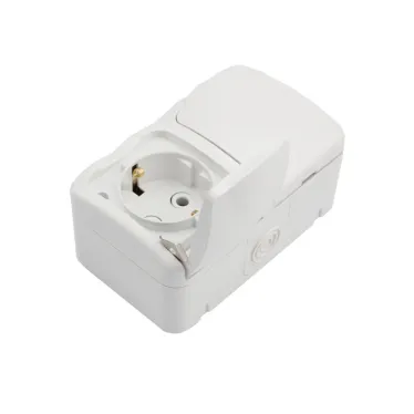 Блок горизонтальный 2 розетки Mini OG IP54 с заземлением, о/у, белый