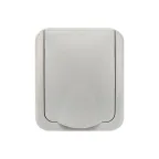 Розетка одноместная Mini OG IP54, с заземлением, о/у, серая
