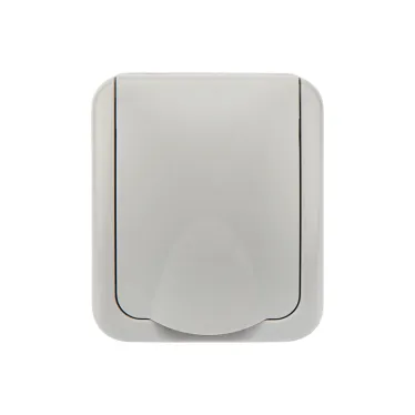 Розетка одноместная Mini OG IP54, с заземлением, о/у, серая