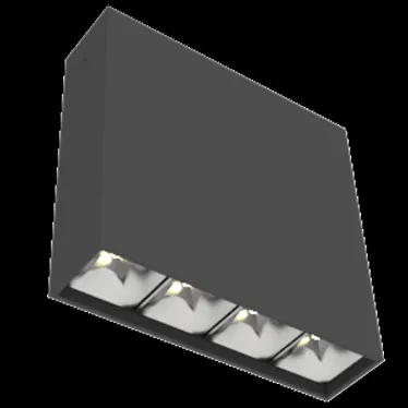 Светодиодный светильник DL-Box Reflect Multi 1x4 накладной 10 Вт 4000 К 150х40х150 мм RAL9005 черный муар DALI | V1-R0-90253-20D36-2001040 | VARTON