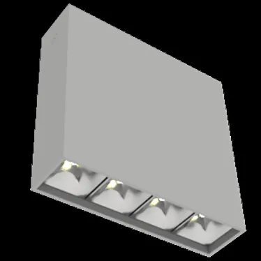 Светодиодный светильник DL-Box Reflect Multi 1x4 накладной 10 Вт 4000 К 150х40х150 мм RAL7045 серый муар DALI | V1-R0-70253-20D20-2001040 | VARTON