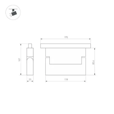 Светильник MAG-ORIENT-LASER-FOLD-S195-6W Warm3000 (BK, 30 deg, 48V, DALI) (Arlight, IP20 Металл, 3 года) | 034631 | Arlight