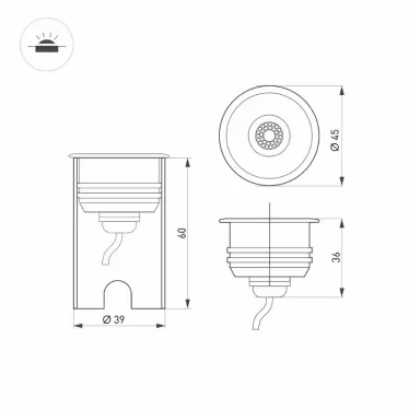 Светильник KT-AQUA-R45-3W White6000 (SL, 45 deg, 12V) (Arlight, Герметичный) | 028056 | Arlight