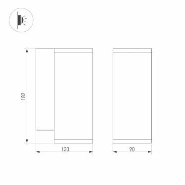 Светильник LGD-FORMA-WALL-R90-12W Day4000 (GR, 44 deg, 230V) (Arlight, IP54 Металл, 3 года) | 032575 | Arlight