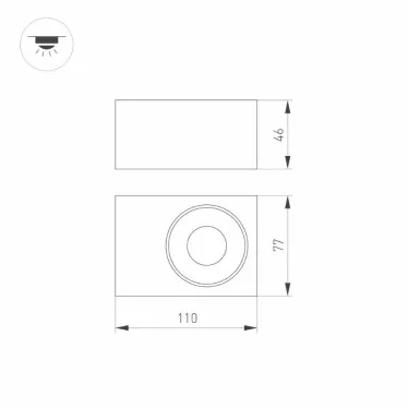 Корпус PLURIO-BASE-SURFACE-S112x79 (BK, 1-2, 200mA) (Arlight, IP20 Металл, 3 года) | 031710 | Arlight