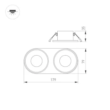 Корпус PLURIO-BASE-BUILT-RS185x85 (BK, 1-2, 200mA) (Arlight, IP20 Металл, 3 года) | 031712 | Arlight