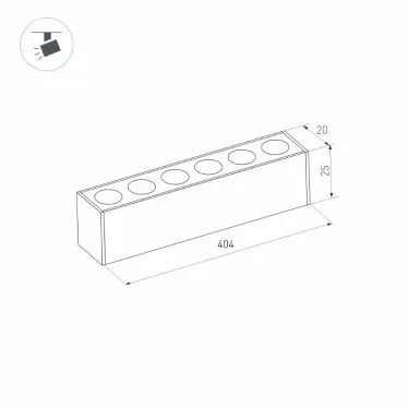 Светильник MAG-DOTS-25-L400-12W Day4000 (BK, 30 deg, 24V) (arlight, IP20 Металл, 3 года) | 032825 | Arlight