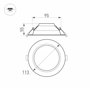 Светильник IM-CYCLONE-R115-10W Warm3000 (WH, 90 deg) (Arlight, IP40 Металл, 3 года) | 023198(2) | Arlight