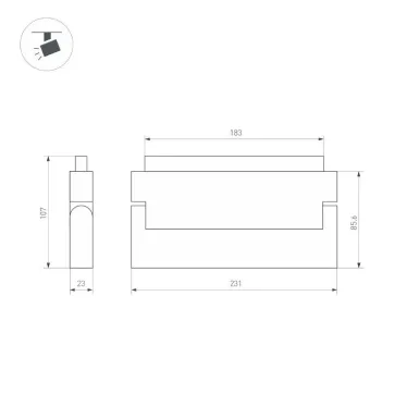 Светильник MAG-ORIENT-FLAT-FOLD-S230-12W Warm3000 (BK, 80 deg, 48V DALI) (Arlight, IP20 Металл, 3 года) | 034663 | Arlight
