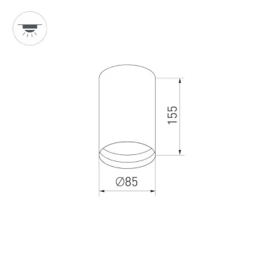 Корпус SP-POLO-SURFACE-R85 (BK, 1-3, 350mA) (Arlight, IP20 Металл, 3 года) | 024252(1) | Arlight