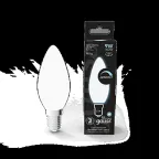                  Лампа светодиодная Filament Свеча 9W 610lm 4100К Е14 milky диммируемая LED 1/10/50 | 103201209-D | Gauss
               