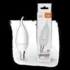                  Лампа светодиодная Basic Свеча на ветру 5,5W 400lm 3000K E14 LED 1/10/50 | 1034116 | Gauss
               