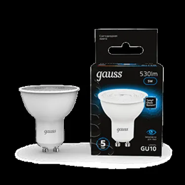 Лампа светодиодная MR16 5W 530lm 6500K GU10 LED 1/10/100 | 101506305 | Gauss