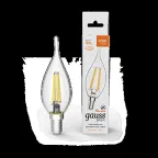                  Лампа светодиодная Basic Filament Свеча на ветру 4,5W 400lm 2700К Е14 LED 1/10/50 | 1041115 | Gauss
               
