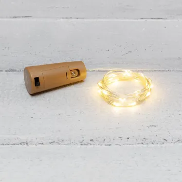 Гирлянда Роса с пробкой 2 м, 20 LED, теплое белое свечение, 3хLR44 в комплекте | 302-026 | NEON-NIGHT