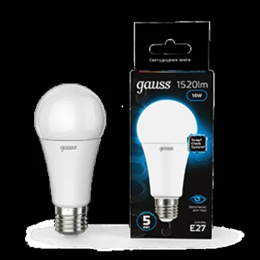 Лампа светодиодная A60 16W 1520lm 6500K E27 LED 1/10/50 | 102502316 | Gauss