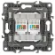 Розетка информационная двойная 2XRJ45, Эра12, бронза, 12-3108-13