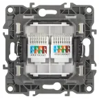 Розетка информационная двойная 2XRJ45, Эра12, бронза, 12-3108-13