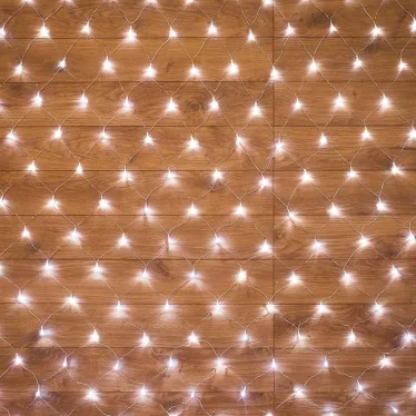 Гирлянда Сеть 1,5х1,5 м, прозрачный ПВХ, 96 LED белый | 215-105 | NEON-NIGHT