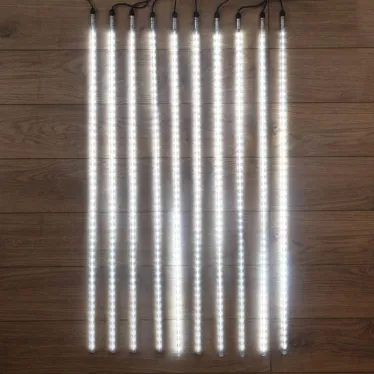 Гирлянда Тающие сосульки 24 В, комплект 10 шт. х 100 см, шаг 100 см, 960 LED, белый, соединяются, | 256-429 | NEON-NIGHT