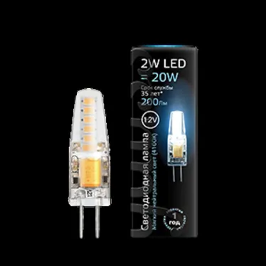 Лампа светодиодная LED 2Вт G4 12В 4100К | 207707202 | Gauss