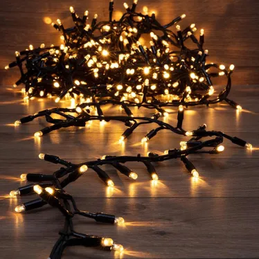 Гирлянда Кластер 10 м, 400 LED, черный каучук, IP67, соединяемая, цвет свечения теплый белый | 315-266 | NEON-NIGHT