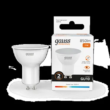 Лампа светодиодная Elementary MR16 11W 850lm 3000K GU10 LED 1/10/100 | 13611 | Gauss