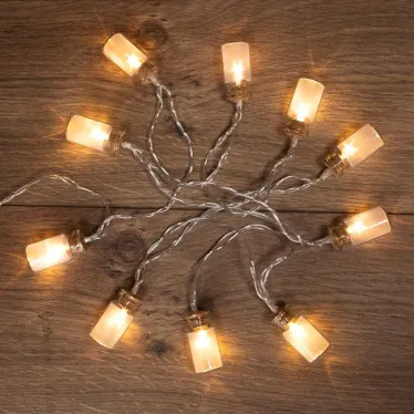 Гирлянда светодиодная Баночки 1,5 м, 10 LED, прозрачный ПВХ, цвет свечения теплый белый, 2 х АА (батарейки не в комплекте) | 303-096 | NEON-NIGHT