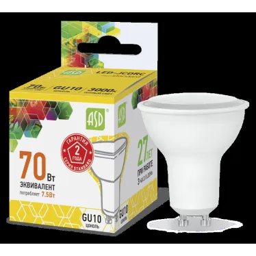 Лампа светодиодная LED-JCDRC-standard 10Вт 230В GU10 4000К 900Лм | 4690612015903 | ASD