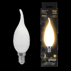                  Лампа светодиодная Filament Свеча на ветру 9W 590lm 3000К Е14 milky LED 1/10/50 | 104201109 | Gauss
               