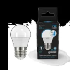                  Лампа светодиодная Шар 7W 550lm 6500K Е27 шаг. диммирование LED 1/10/100 | 105102307-S | Gauss
               