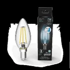                  Лампа светодиодная Black LED Filament Свеча E14 7W 580lm 4100К step dimmable | 103801207-S | Gauss
               