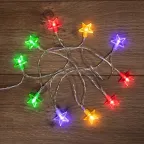 Гирлянда светодиодная Звездочки 1,5 м, 10 LED, прозрачный ПВХ, цвет свечения мультиколор, 2 х АА (батарейки не в комплекте) | 303-090 | NEON-NIGHT