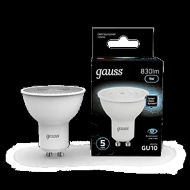 Лампа светодиодная MR16 9W 830lm 4100K GU10 LED 1/10/100 | 101506209 | Gauss