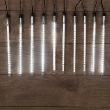 Гирлянда Тающие сосульки 24 В, комплект 10 шт. х 30 см, шаг 100 см, 420 LED, белый, соединяются | 256-425 | NEON-NIGHT